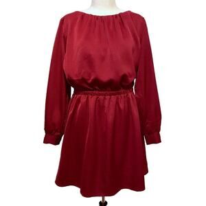 Lost + Wander NWT Red Long Sleeves Blouson Dress Women XL